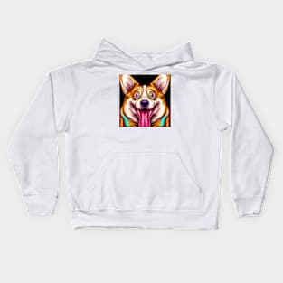 Corgi Einstein Laugh Artwork Kids Hoodie